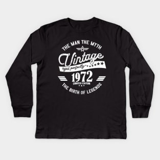 Vintage 1972 Kids Long Sleeve T-Shirt